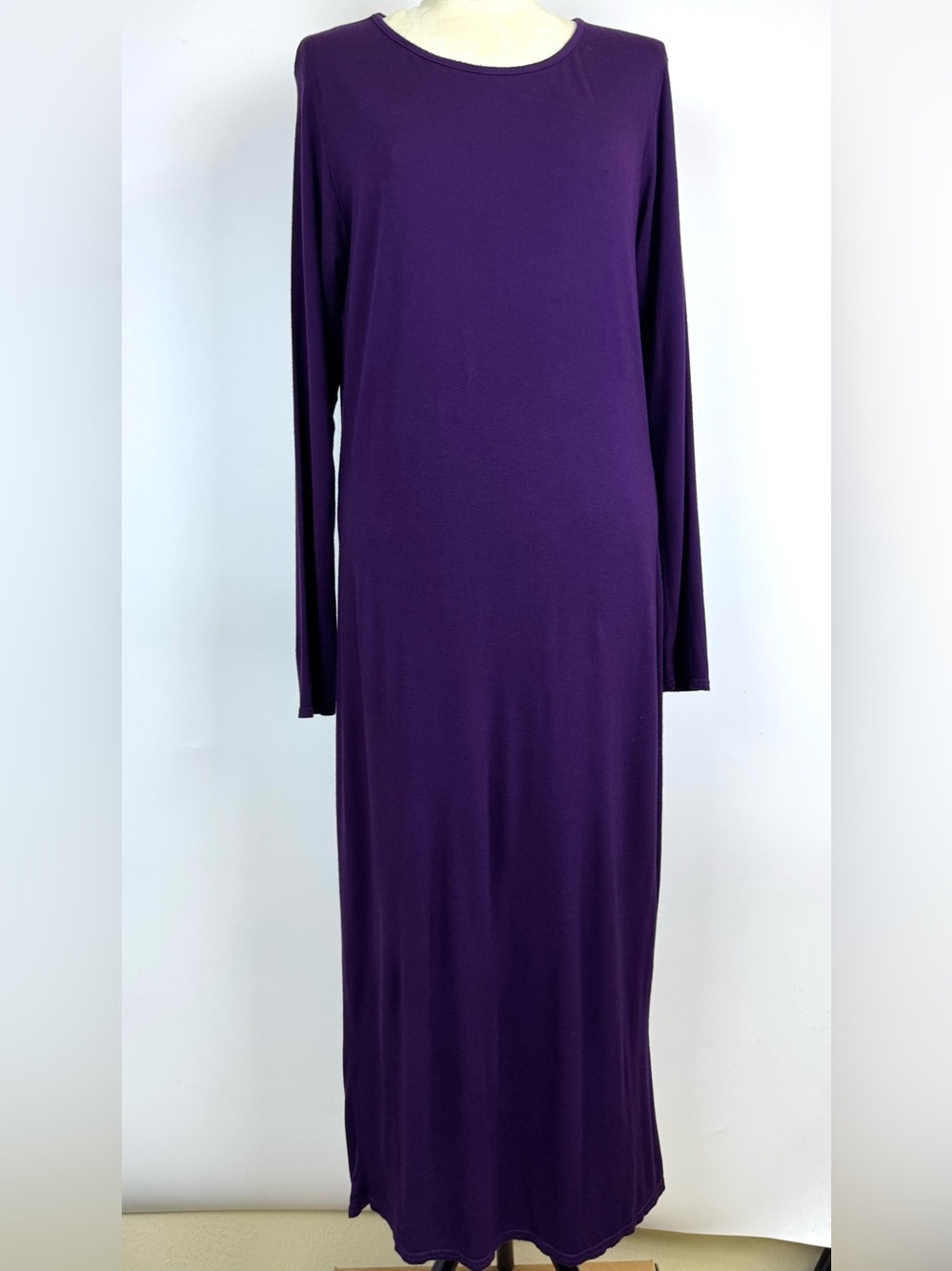 Liquid Long Sleeve Purple Maxi Dress